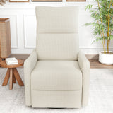 Velvet Recliner Swivel Power Beige