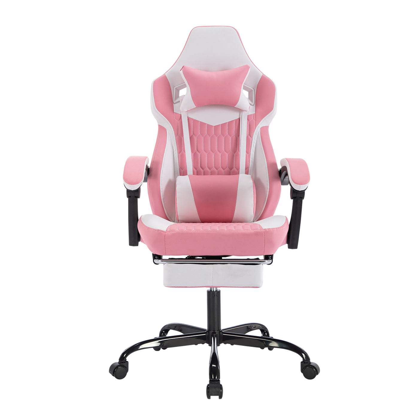 Pink Gaming Chair High Back Ergonomic Footrest Headrest Lumbar
