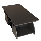 Round Engineered Wood Coffee Table with Storage Black