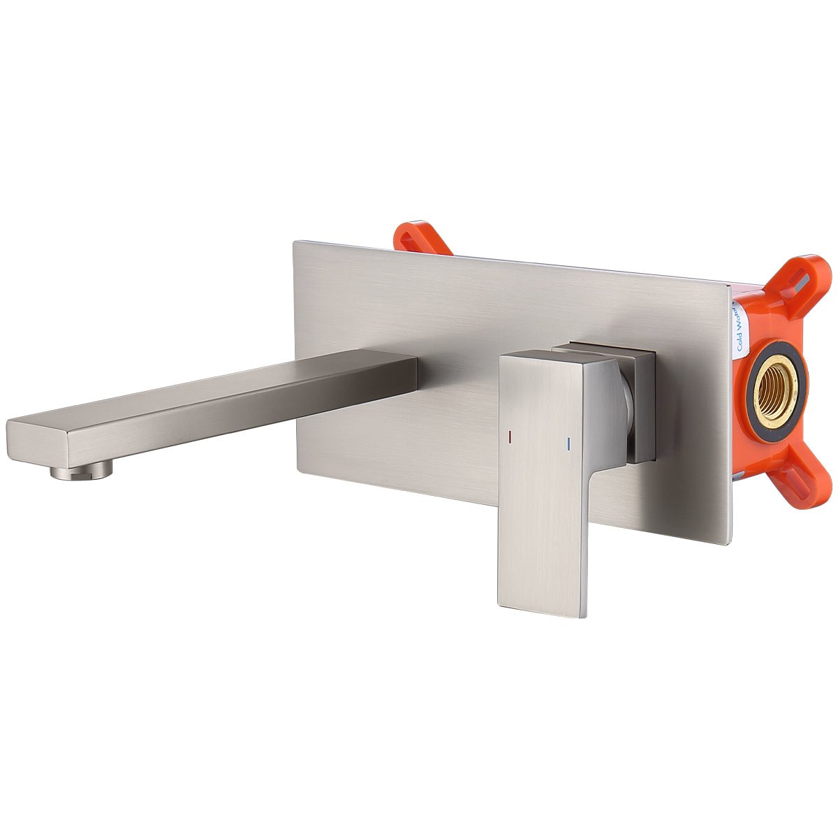 Wall Mount Bathroom Faucet Single Handle Brushed Nickel