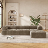 Sectional Sofa L-Shape High-Density Foam Espresso 4 Seat 122 In