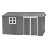 12x10 ft Metal Outdoor Storage Shed Garden Tool Lockable Doors