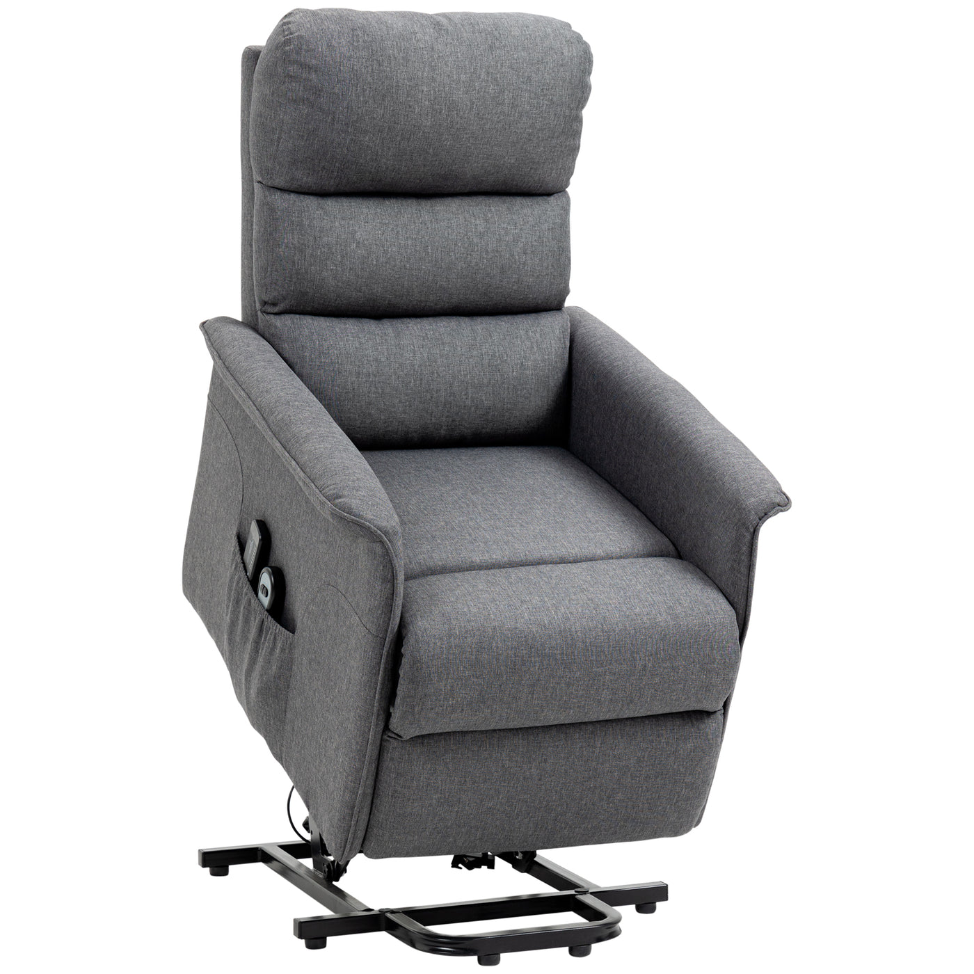 Power Lift Chair with Vibration Massage Recliner Grey Fabric