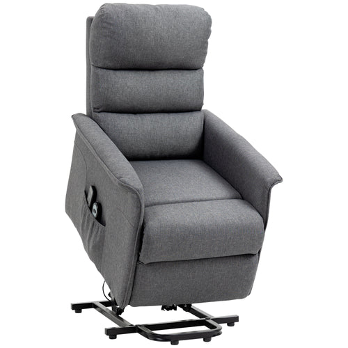 Power Lift Chair with Vibration Massage Recliner Grey Fabric