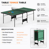 8 FT Foldable Portable Ping Pong Table with Quick-Clamp Net & Post Set, Indoor &