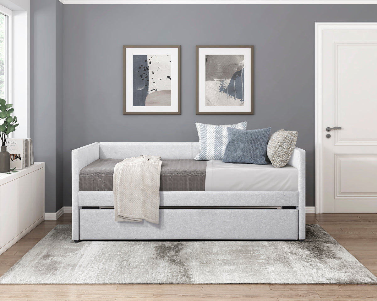 Daybed with Trundle Engineered Wood Gray