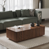 Square Engineered Wood Coffee Table with Storage Walnut Brown