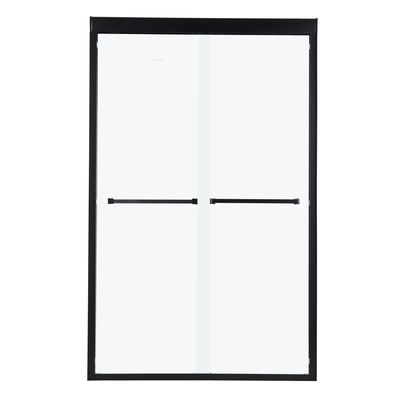 Modern Double Sliding Shower Enclosure 48"W x 76"H Matte Black