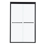 Modern Double Sliding Shower Enclosure 48"W x 76"H Matte Black