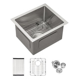 Brushed Nickel Undermount 13" Stainless Steel Kitchen Sink 16 Gauge