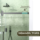 56-60"W x 72"H Frameless Sliding Shower Door Enclosure