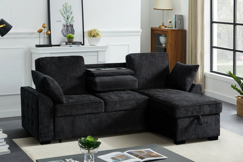 Sectional Sofa with Storage Chaise and Adjustable Backrests