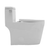Modern One-Piece Elongated Toilet in White with Sleek Design