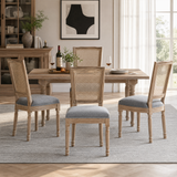 Set of 2 Solid Wood Dining Chair Grey