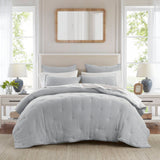 3-Piece King Cotton  Embroidered Quilt Set,Blue