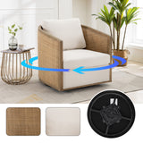 Boucle Accent Chair Swivel Beige