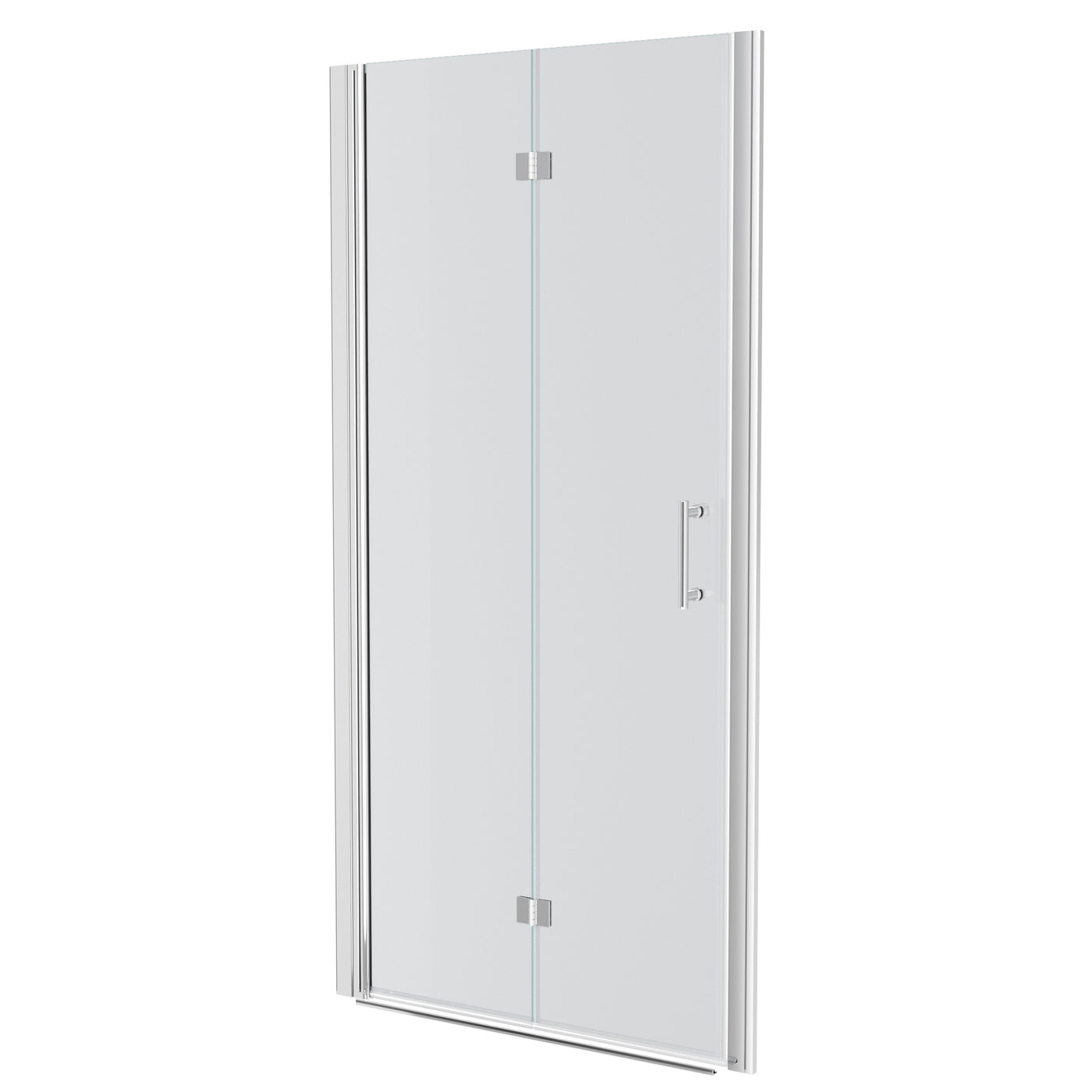 Chrome Bi-Fold Frameless Shower Door 30"W x 72"H Tempered Glass