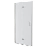 Chrome Frameless Bi-Fold Shower Door 34"W x 72"H Tempered Glass