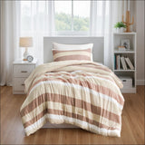 2-Piece Twin/Twin XL Comforter Set, Stripe Texture, Terracotta