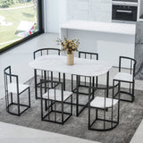 Metal Dining Set White/Black