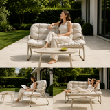 Metal Outdoor Chair Off White