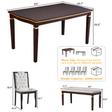 Solid Wood Dining Set Espresso
