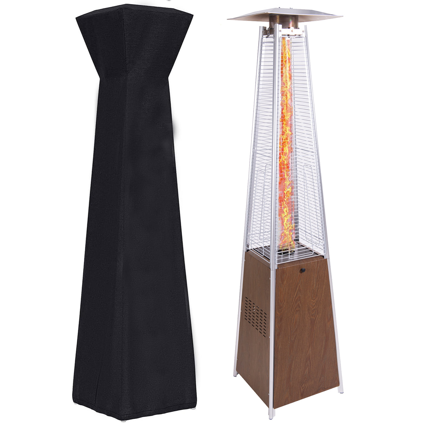 48000 BTU Propane Patio Heater with Wheels and Cover