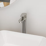 Brushed Nickel Vessel Sink Faucet Single Handle Tall Bathroom Sink Faucet
