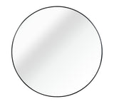 Black 16" Round Metal Bathroom Mirror
