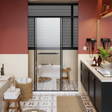 Frameless Shower Door 48x72 Inch, Aluminum Dual Sliding Doors