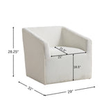 Swivel Barrel Armchair - Chenille Upholstered - Round Metal Base