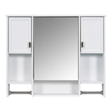 White Bathroom Medicine Cabinet Wall Mount Mirror 35x28
