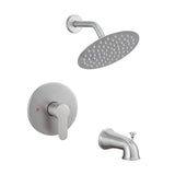 Brushed Nickel Shower Faucet Trim Kit with Round Head