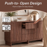 59.1" Buffet Sideboard with 2 Doors and 3 Drawers, Walnut Finish