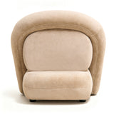 Fabric Accent Chair Beige Coffee