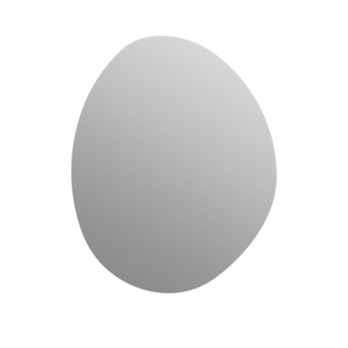 Modern Asymmetrical Bathroom Wall Mirror 40" x 32" Silver