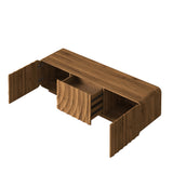 TV Stand Floating Base Spiral Wave Walnut for 60" TVs