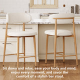Set of 2 Metal Bar Stool Beige