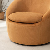Winnie Modern Teddy Fabric Barrel Chair 360° Swivel Yellow