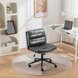Office Chair Swivel Criss-Cross PU Leather Gray Iron Base Adjustable Height