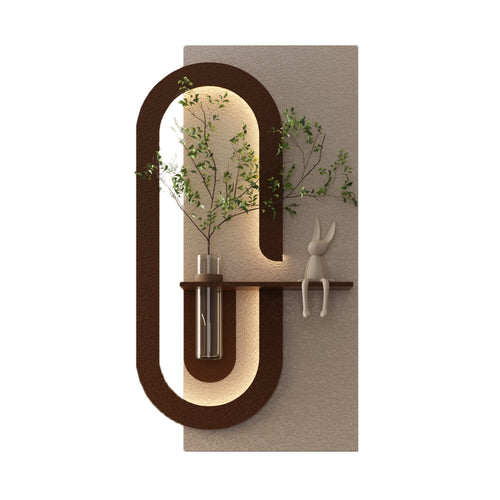 LED Sandstone Wall Decor 3D Art Sculpture with Plants