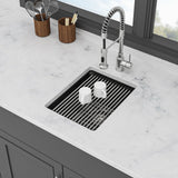 Quartz Bar Sink - 15" x 20" Black Granite Composite Workstation Undermount