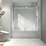 Brushed Nickel Frameless Sliding Shower Door 70MM Stainless