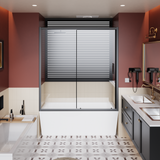 60.in W x 62.in H Single Sliding Shower Door for Bathtub