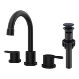 Matte Black 2 Handle 8" Widespread Bathroom Sink Faucet