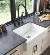 24"L x 19" W Farmhouse/Apron Front White Kitchen Sink