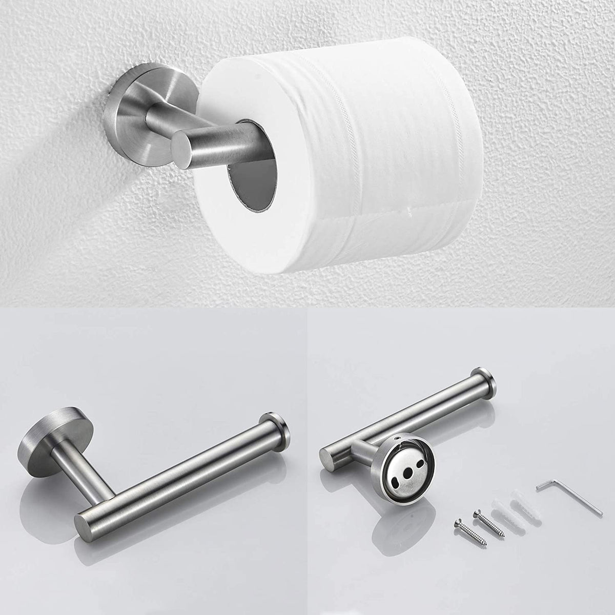 3-Pieces Bathroom Hardware Accessories Set - Towel Bar, Toilet Paper Holder