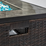 32" Propane Gas Fire Pit Table, 50000 BTU Rectangular Fire Pit