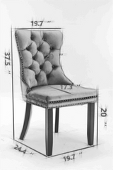 Set of 2 Velvet Dining Chair Tufted Light Blue