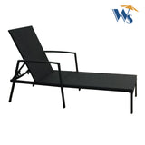 Outdoor Chaise Lounge Chair Metal Gray 75"